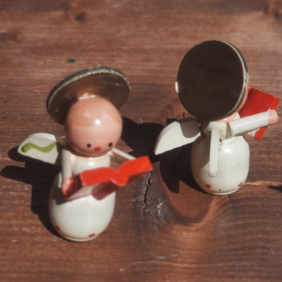 Miniature Angel Choir Painted Wood Musical Band with Instruments VTG Holiday 1.5 - Picture 2 of 15